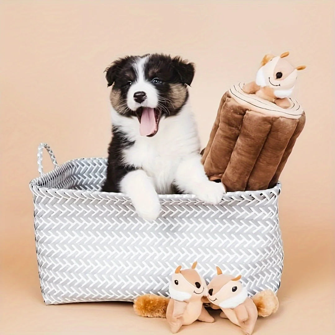 Interactive Plush Squirrel Dog Toy Hide And Seek Puzzle For Dogs