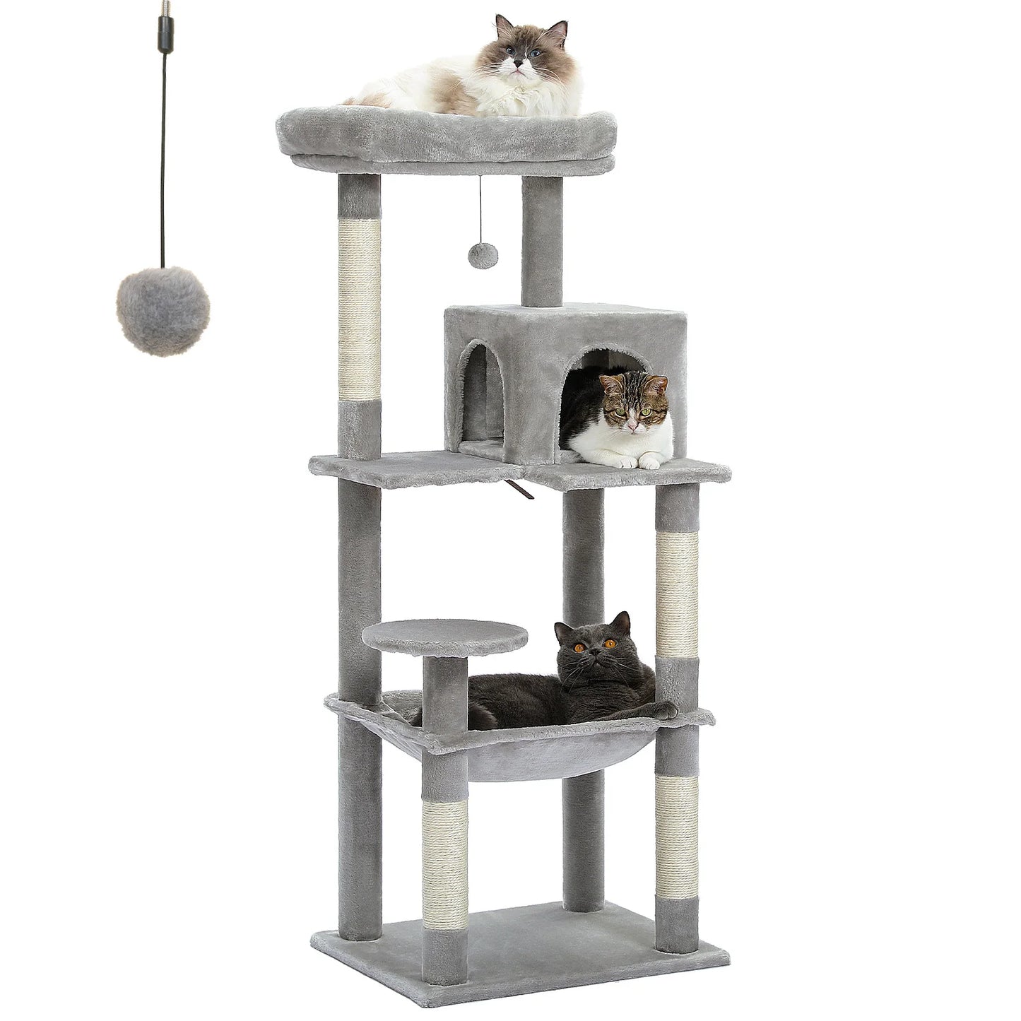 PAWZ Road 5-Level Cat Tree for Indoor Cats With Perch