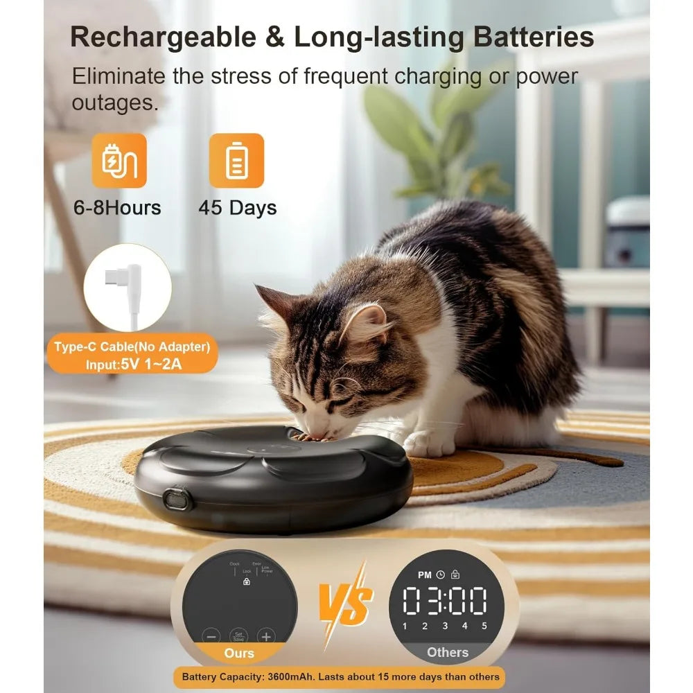 Automatic Cordless Cat Feeder Dispenser For Wet Food Ice Packs
