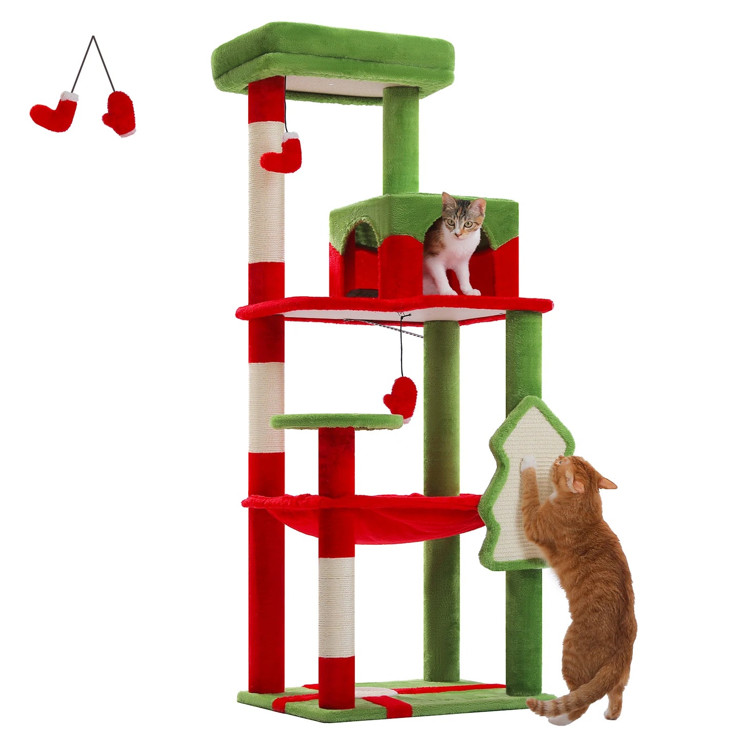 PAWZ Road 5-Level Cat Tree for Indoor Cats With Perch