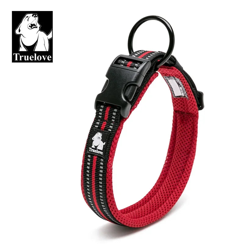 TRUELOVECN Truelove Nylon Adjustable Dog Collar Padded Reflective Heavy Duty