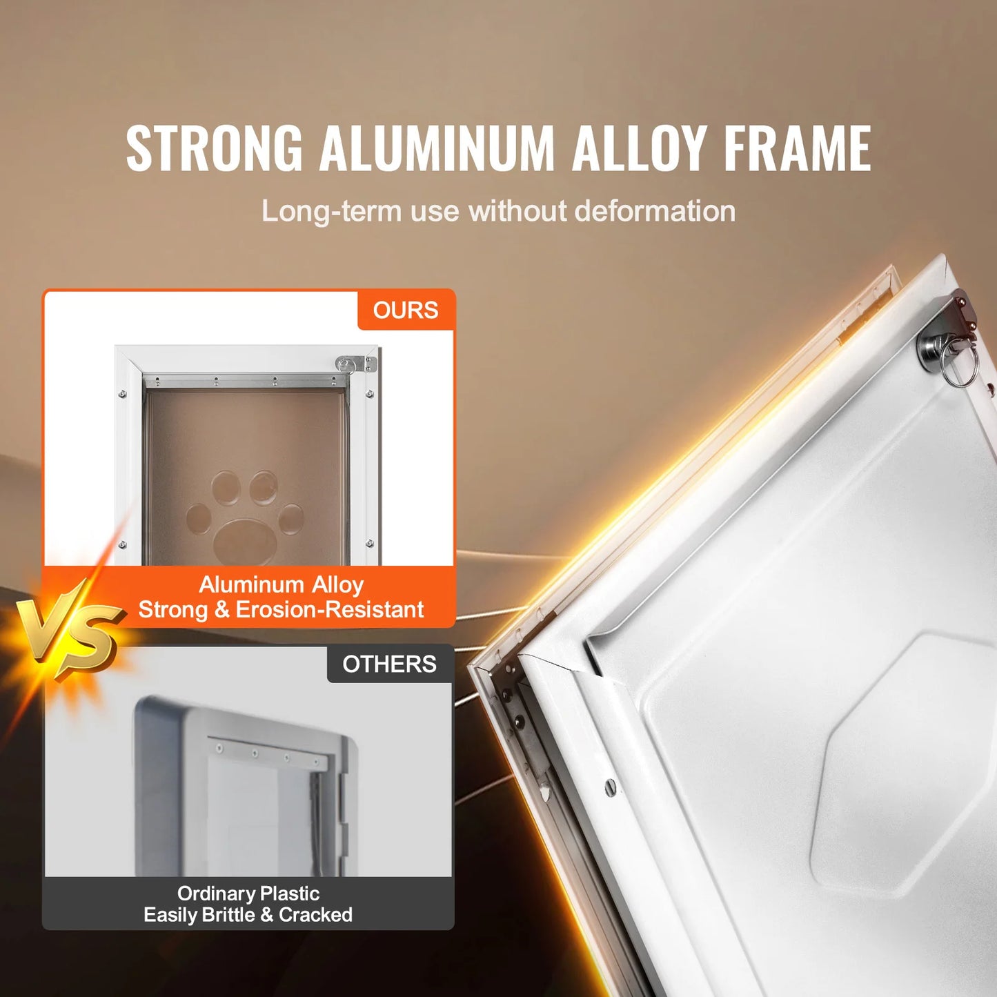 NONEDog Door Aluminum Frame Pet Door With Lock And Flap System