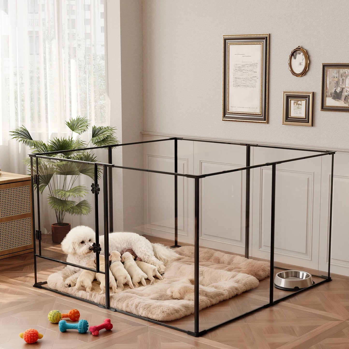 Bingopaw Heavy Duty Aluminum And Acrylic Pet Playpen