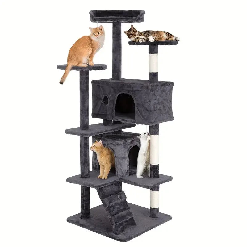 Four Level Cat Tree With Sisal Posts And Dangling Ball