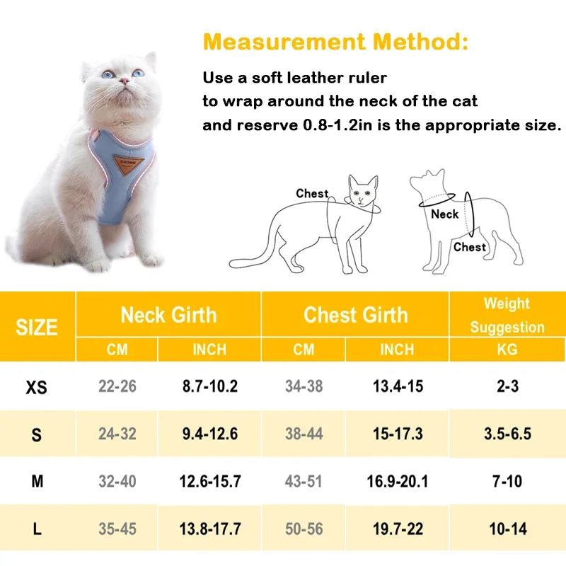 Puppy Harness and Leash Set, Breathable Pet Harness for Small and Medium-Sized Dogs and Cats, French Bulldog