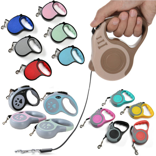 Retractable Nylon Dog Leash With ABS Case