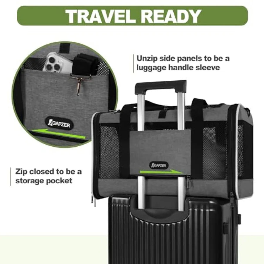 Cat Carrier 18x11x11 Top Load Soft Pet Travel Bag Over 15 lbs, Collapsible Small Dog Puppy Crate 10 Pounds, Small Animal Rabbit