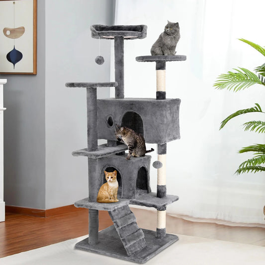 Four Level Cat Tree With Sisal Posts And Dangling Ball