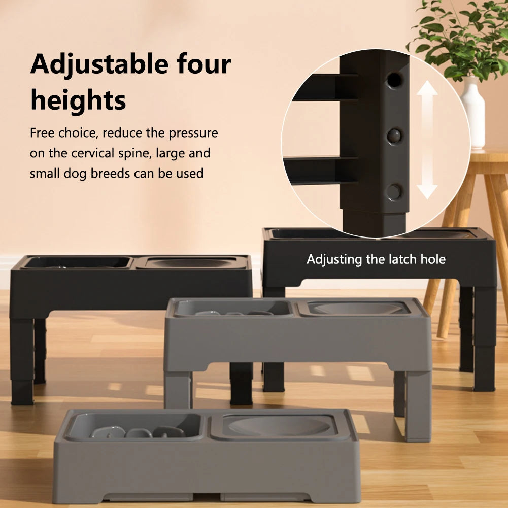 Twister Stainless Steel 3 In 1 Slow Feed Bowls Adjustable