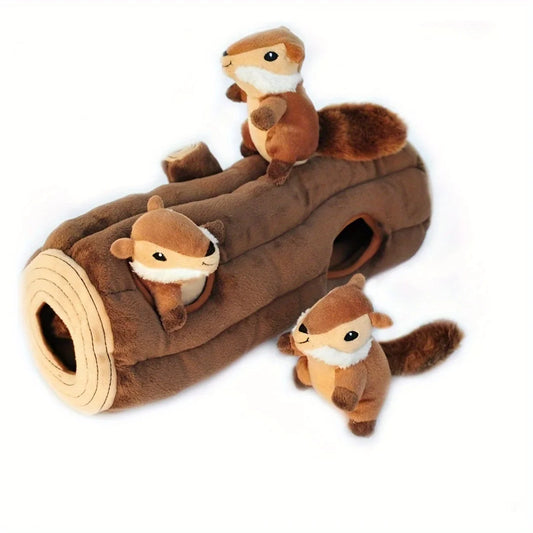 Interactive Plush Squirrel Dog Toy Hide And Seek Puzzle For Dogs