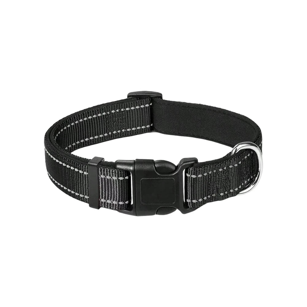 Reflective Dog Collar Soft Padded Breathable Safety Stripes Adjustable Cute Puppy Pet Necklace for Small Medium Large Dog