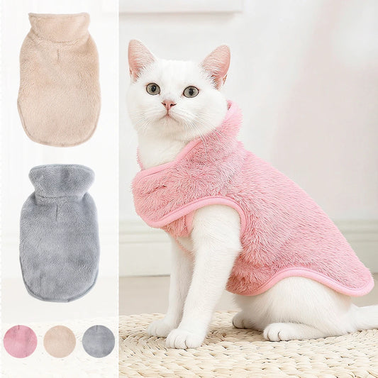 Adjustable Reversible Kitten Coat Jacket Soft Fleece For Small Cats Winter Warm