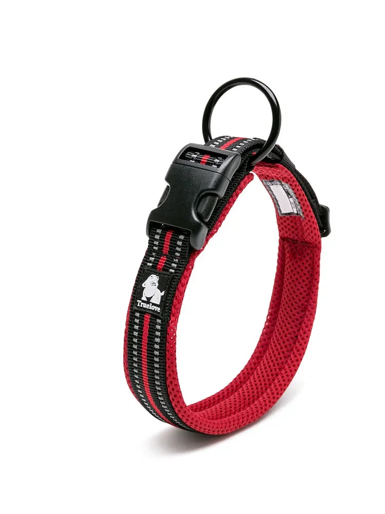 TRUELOVECN Truelove Nylon Adjustable Dog Collar Padded Reflective Heavy Duty