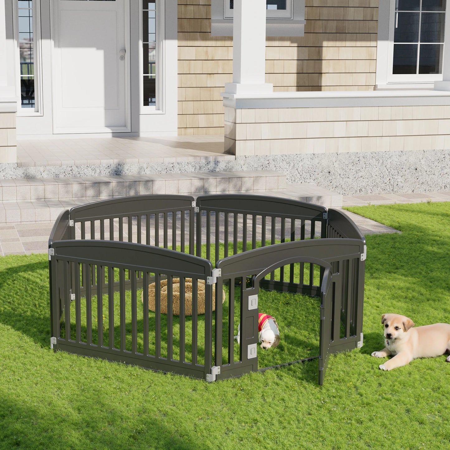JHK Plastic Dog Playpen 6 Panel Expandable Fence