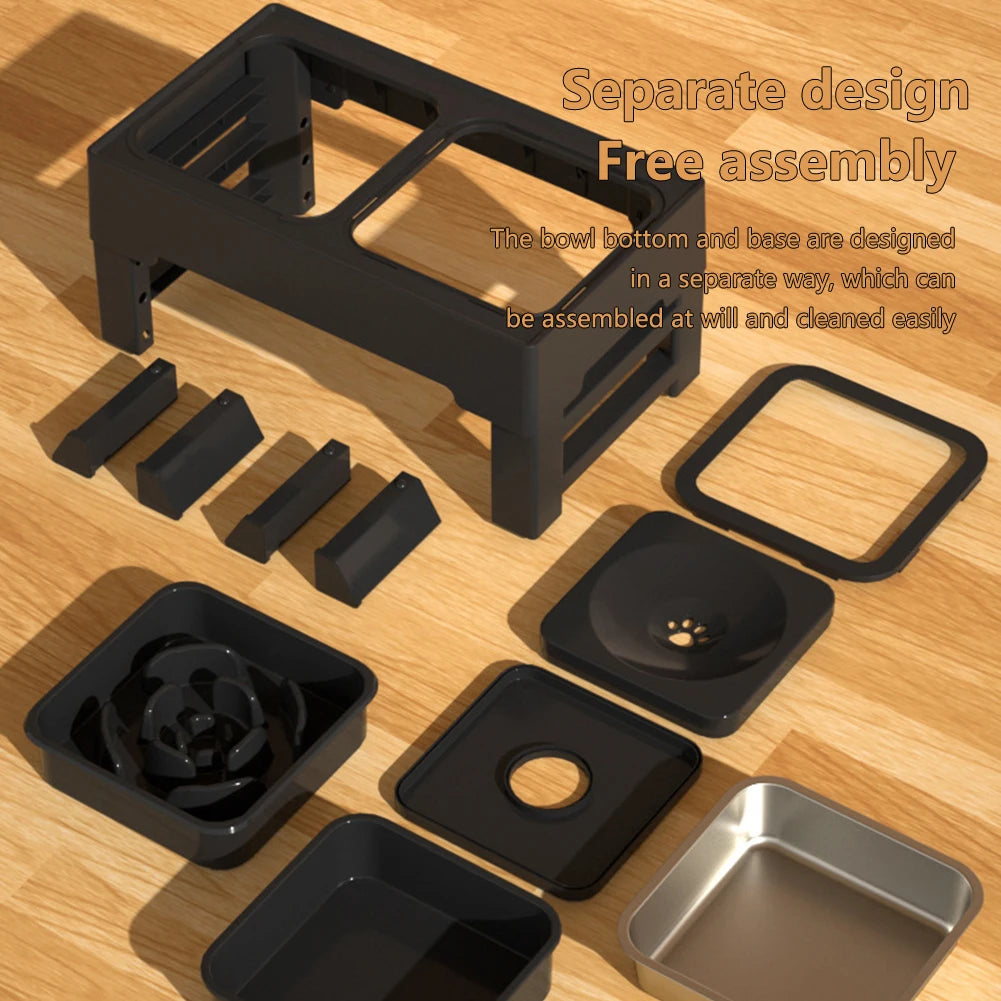 Twister Stainless Steel 3 In 1 Slow Feed Bowls Adjustable