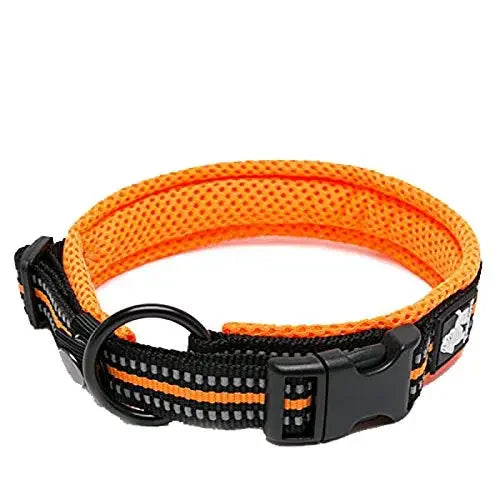 TRUELOVECN Truelove Nylon Adjustable Dog Collar Padded Reflective Heavy Duty