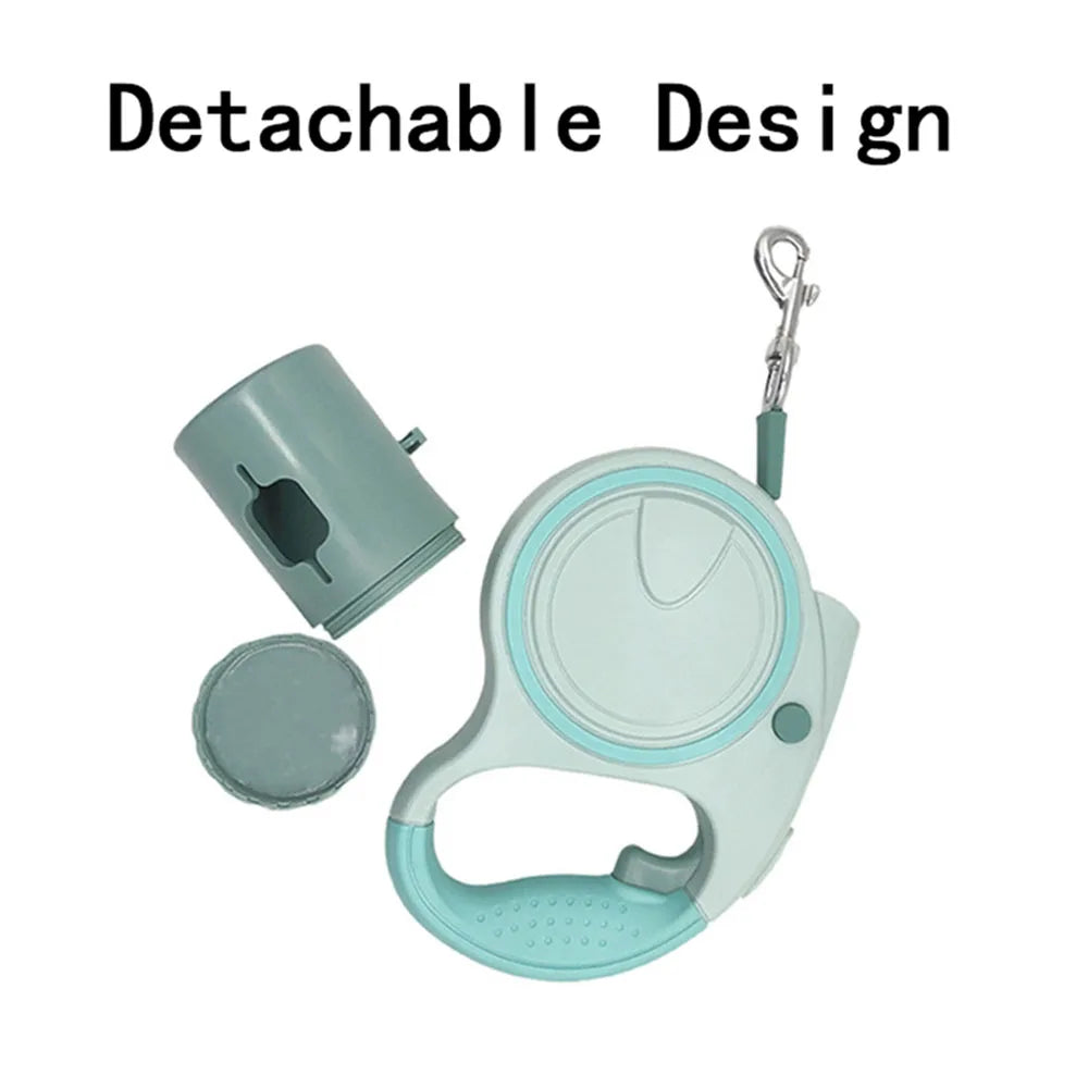 Retractable Dog Leash With LED Lights Nylon Belt Durable