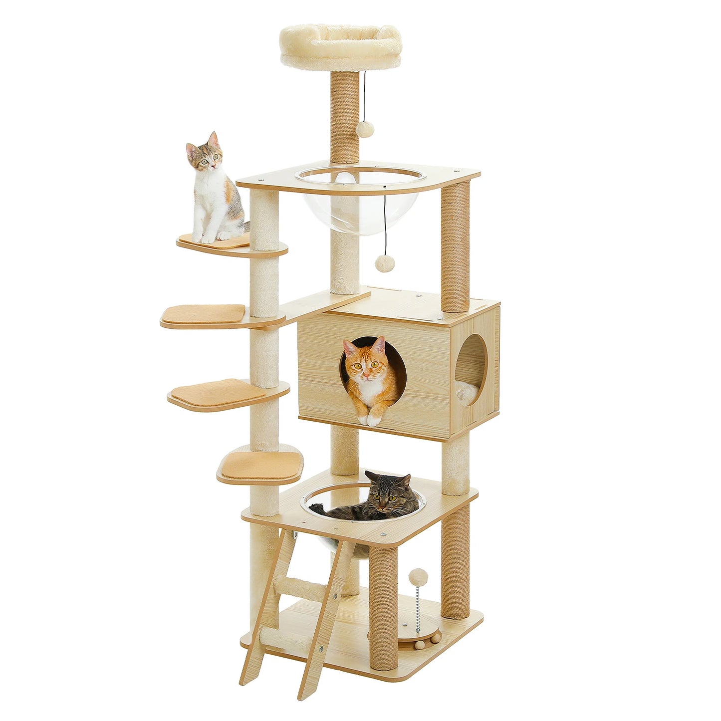 PAWZ Road Multi Level Cat Tree Indoor Wood Tower with Scratching Posts