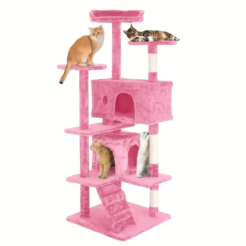 Four Level Cat Tree With Sisal Posts And Dangling Ball