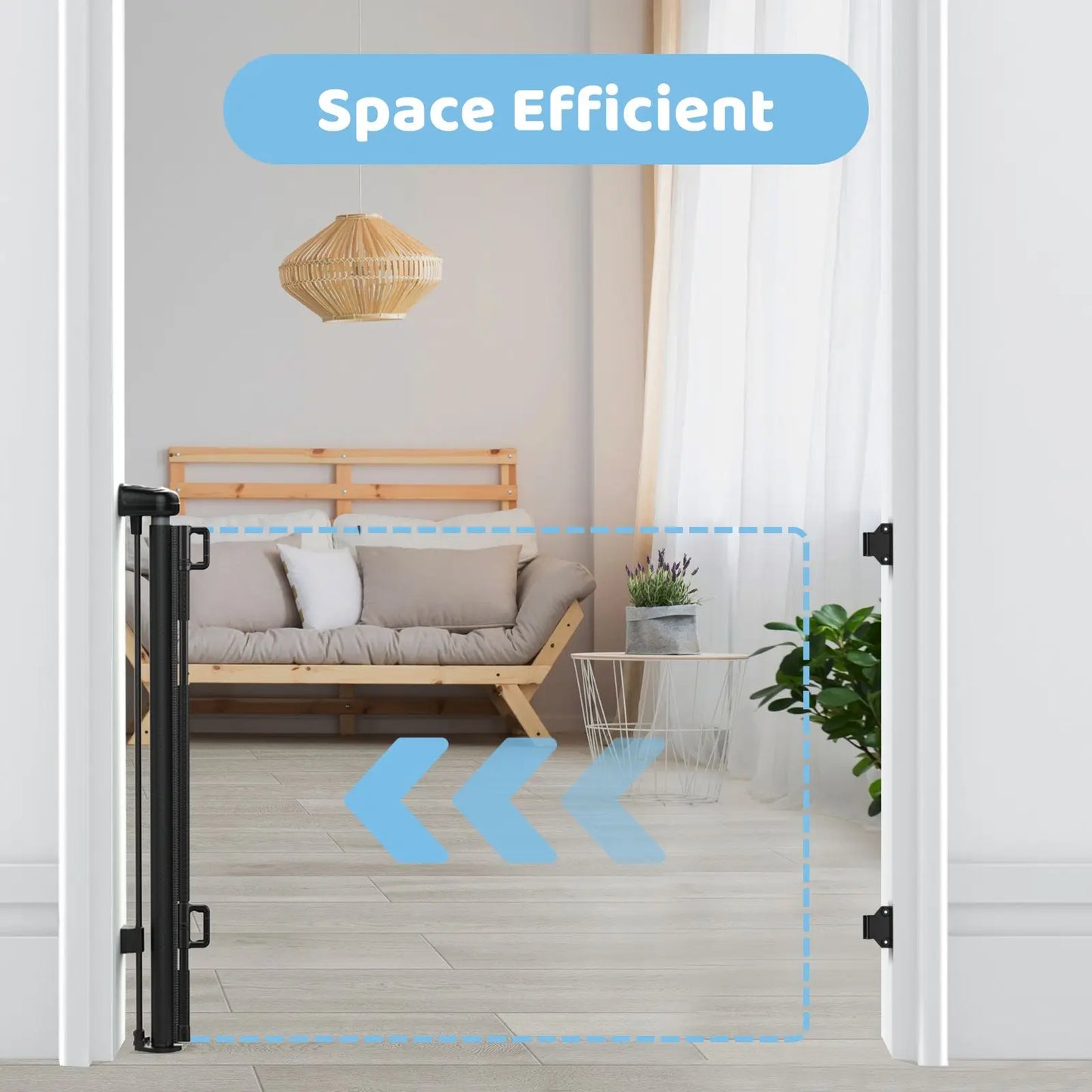 Retractable Pet Gate for Dogs and Cats Indoor Staircase Fence