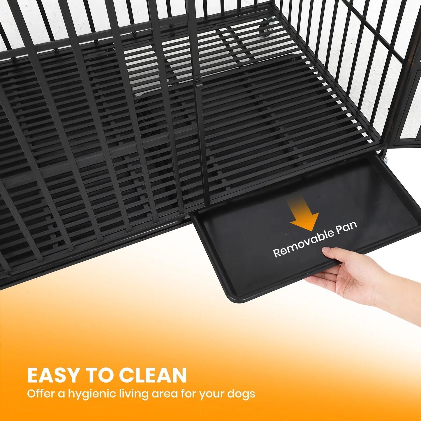 HiMISS Heavy Duty Escape Proof Metal Dog Crate 3 Doors