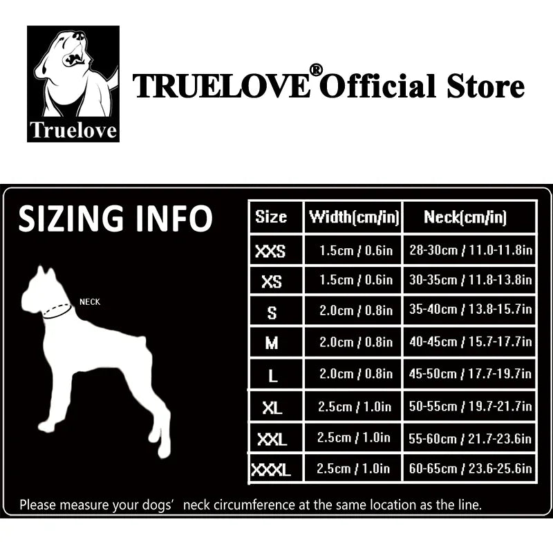 TRUELOVECN Truelove Nylon Adjustable Dog Collar Padded Reflective Heavy Duty
