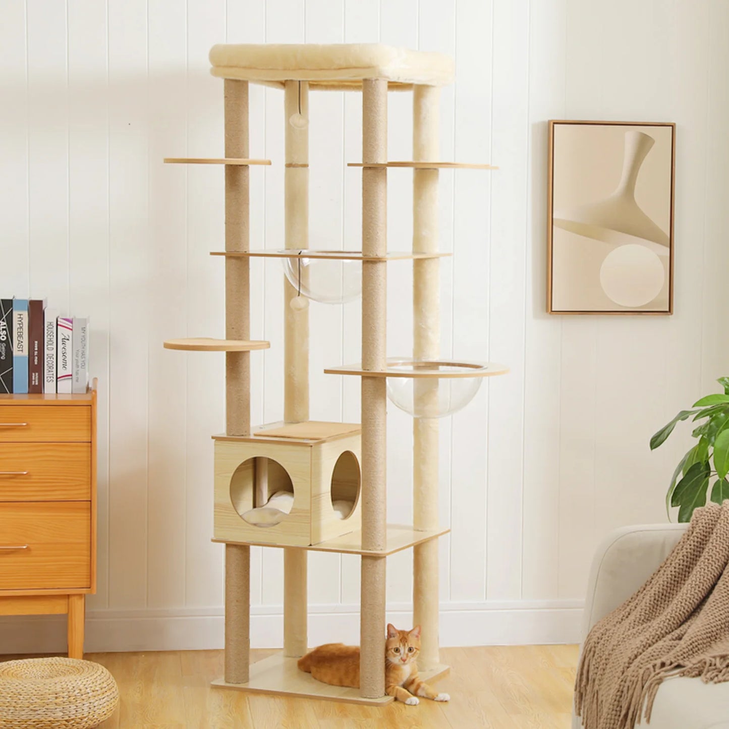 PAWZ Road Multi Level Cat Tree Indoor Wood Tower with Scratching Posts