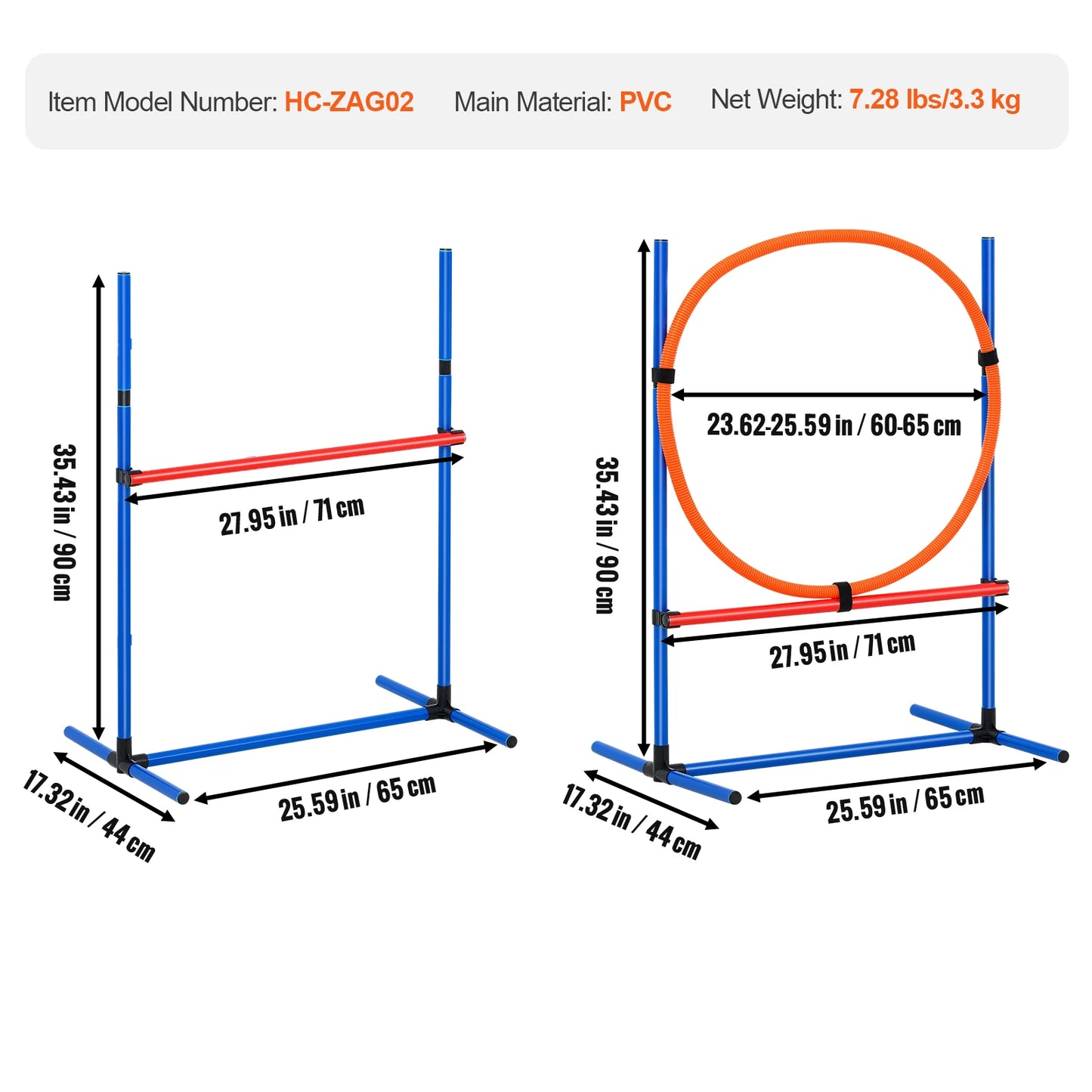 SucceBuy Dog Agility Training Equipment 4 Piece Set Hurdles Poles