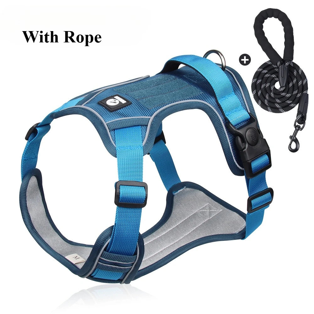 Large Dog Harness Collars Anti-Pull Harness Dog Walking Leash Pet Leash Anti-Escape Durable Material Easy To Put on Take Off