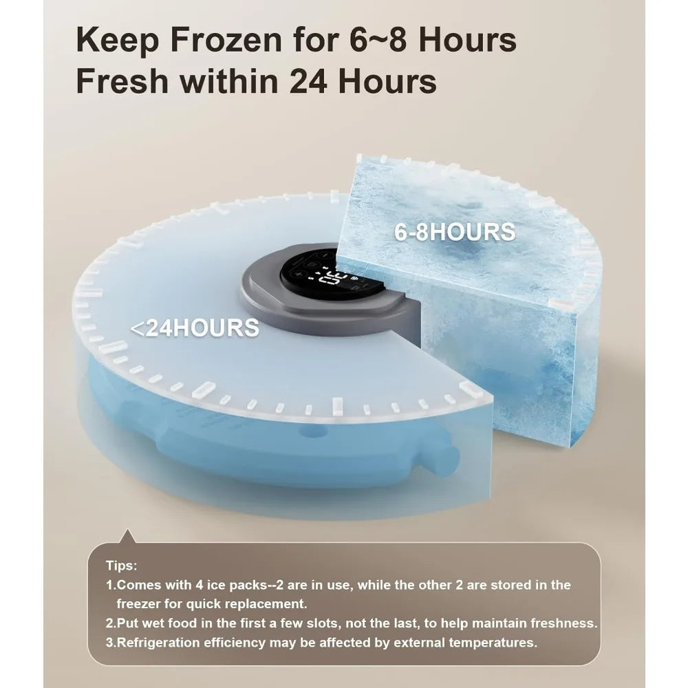 Automatic Cordless Cat Feeder Dispenser For Wet Food Ice Packs