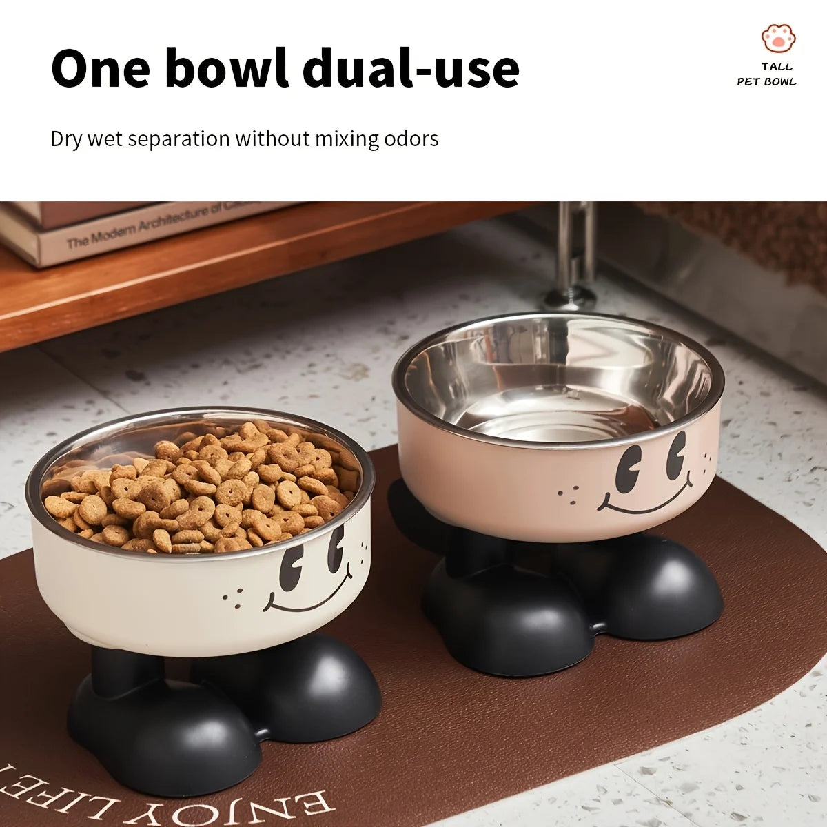 Elevated Pet Feeder Bowl for Dogs and Cats Stainless Steel