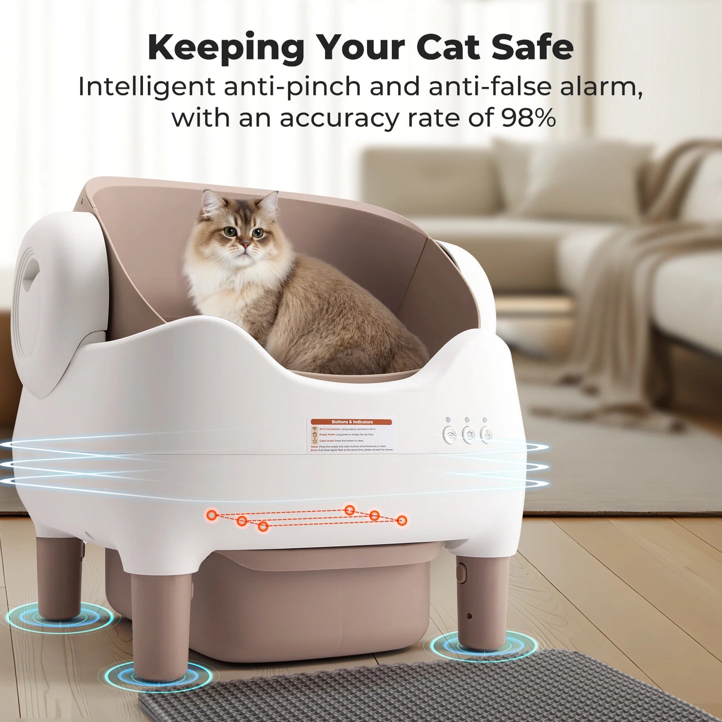 Lunapurr Automatic Self Cleaning Cat Litter Box With App