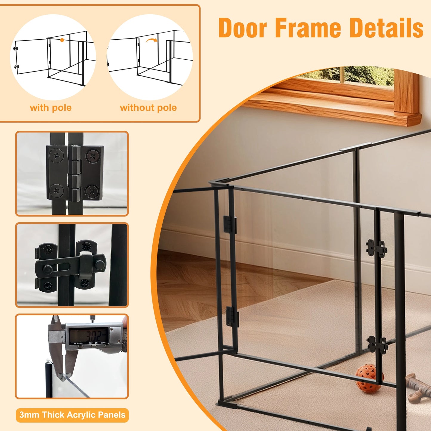 Bingopaw Heavy Duty Aluminum And Acrylic Pet Playpen