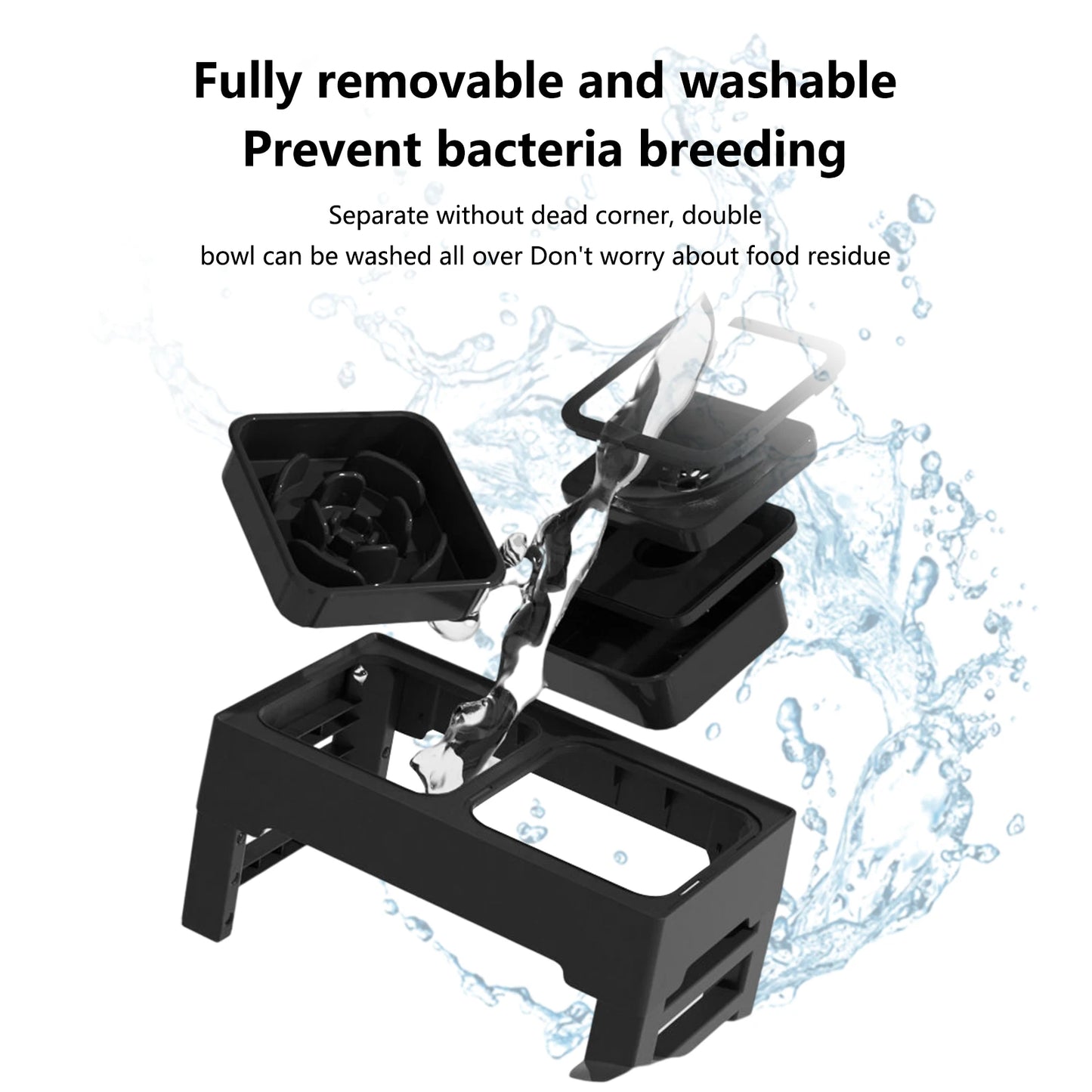 Twister Stainless Steel 3 In 1 Slow Feed Bowls Adjustable