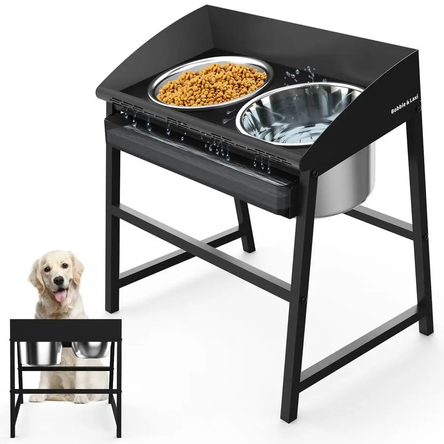 Tilted Elevated Dog Bowl Stand Stainless Steel For Large Breeds