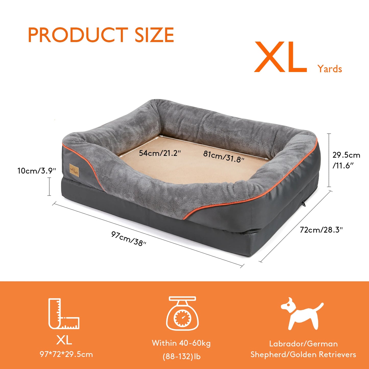 BINGOPAWCN Dog Bed Anti Allergy Warm Fleece Washable Waterproof
