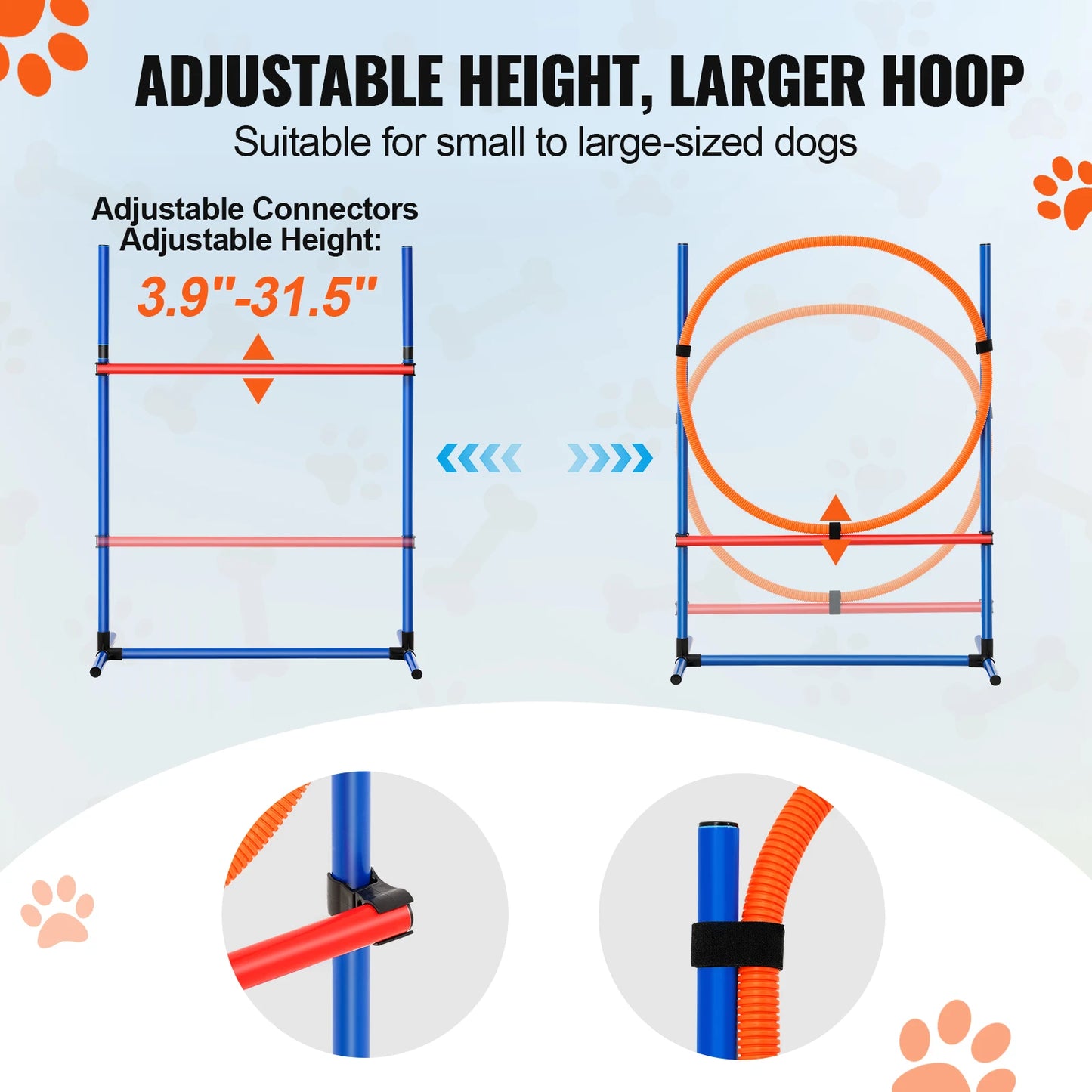 SucceBuy Dog Agility Training Equipment 4 Piece Set Hurdles Poles
