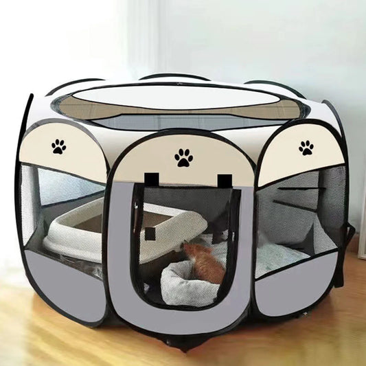 Portable Dog Crate Breathable Spacious Space Easy to Clean Enclosed Foldable Soft Kennel for Cats Dogs Outdoor Tent