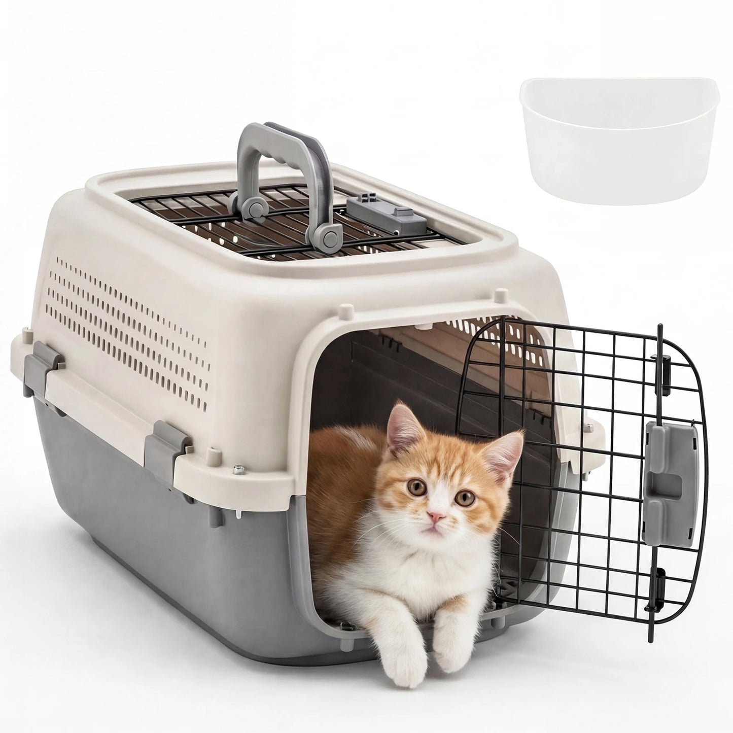 Dog Carrier Cat Carrier for Small/Medium Pets, TSA Airline Approved,Hard-Sided Dog & Cat Carrier, Small Pet Travel Crate with Ha