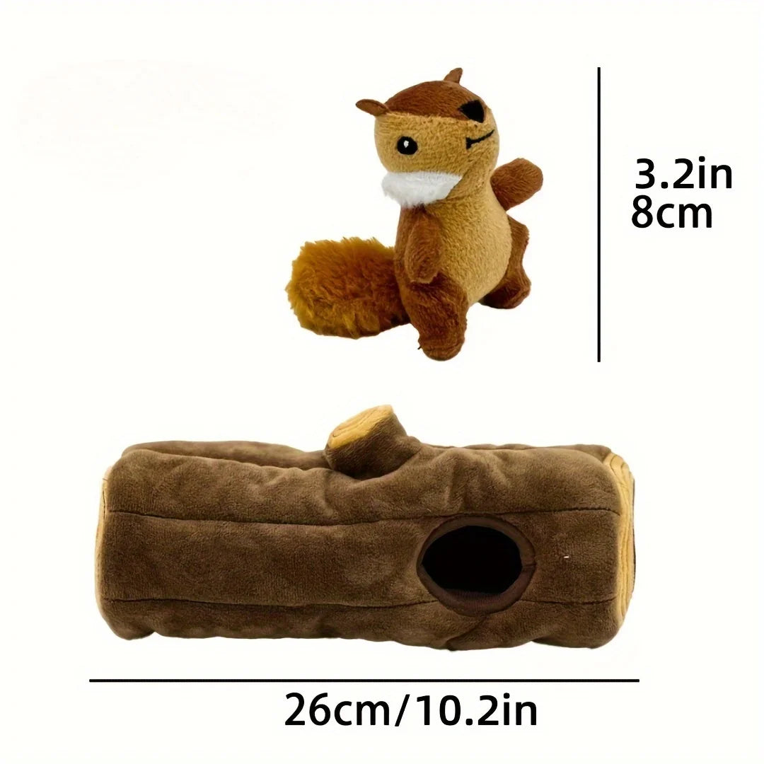 Interactive Plush Squirrel Dog Toy Hide And Seek Puzzle For Dogs