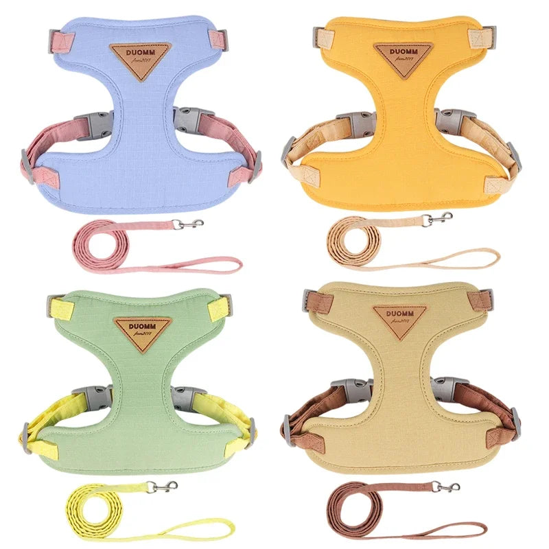 Puppy Harness and Leash Set, Breathable Pet Harness for Small and Medium-Sized Dogs and Cats, French Bulldog
