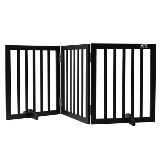 SucceBuy Free Standing Dog Gate Three Panels Foldable Narrow Passageways