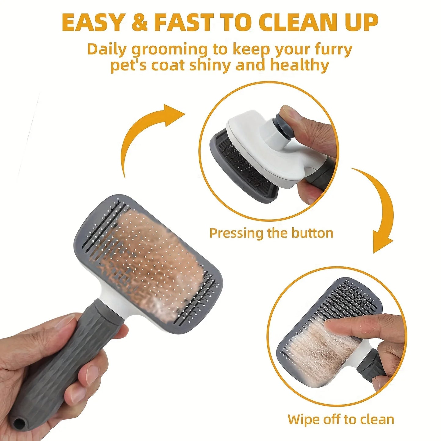 Dog Grooming Kit 8 Pieces Self Cleaning Set With Nail Clippers And File