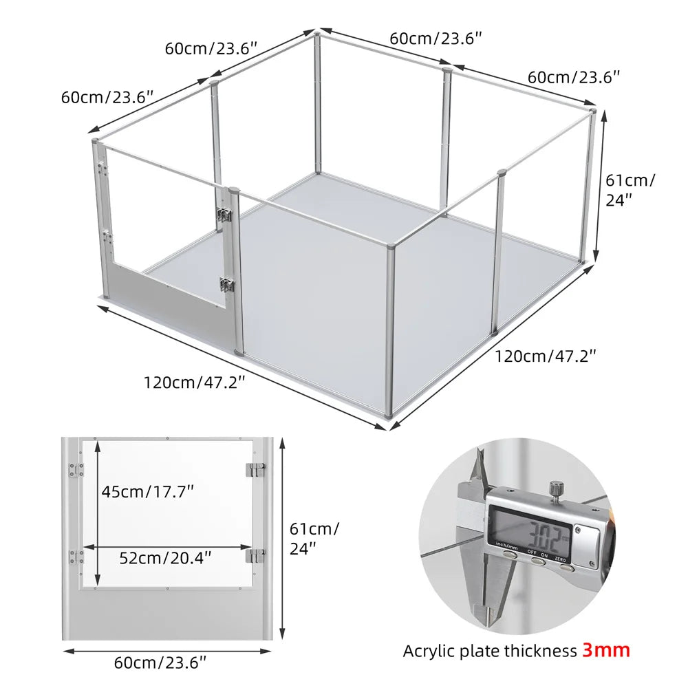BORWARTH Acrylic Dog Playpen Enclosure