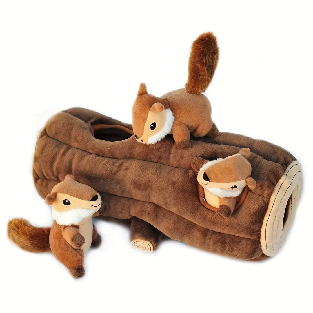 Interactive Plush Squirrel Dog Toy Hide And Seek Puzzle For Dogs