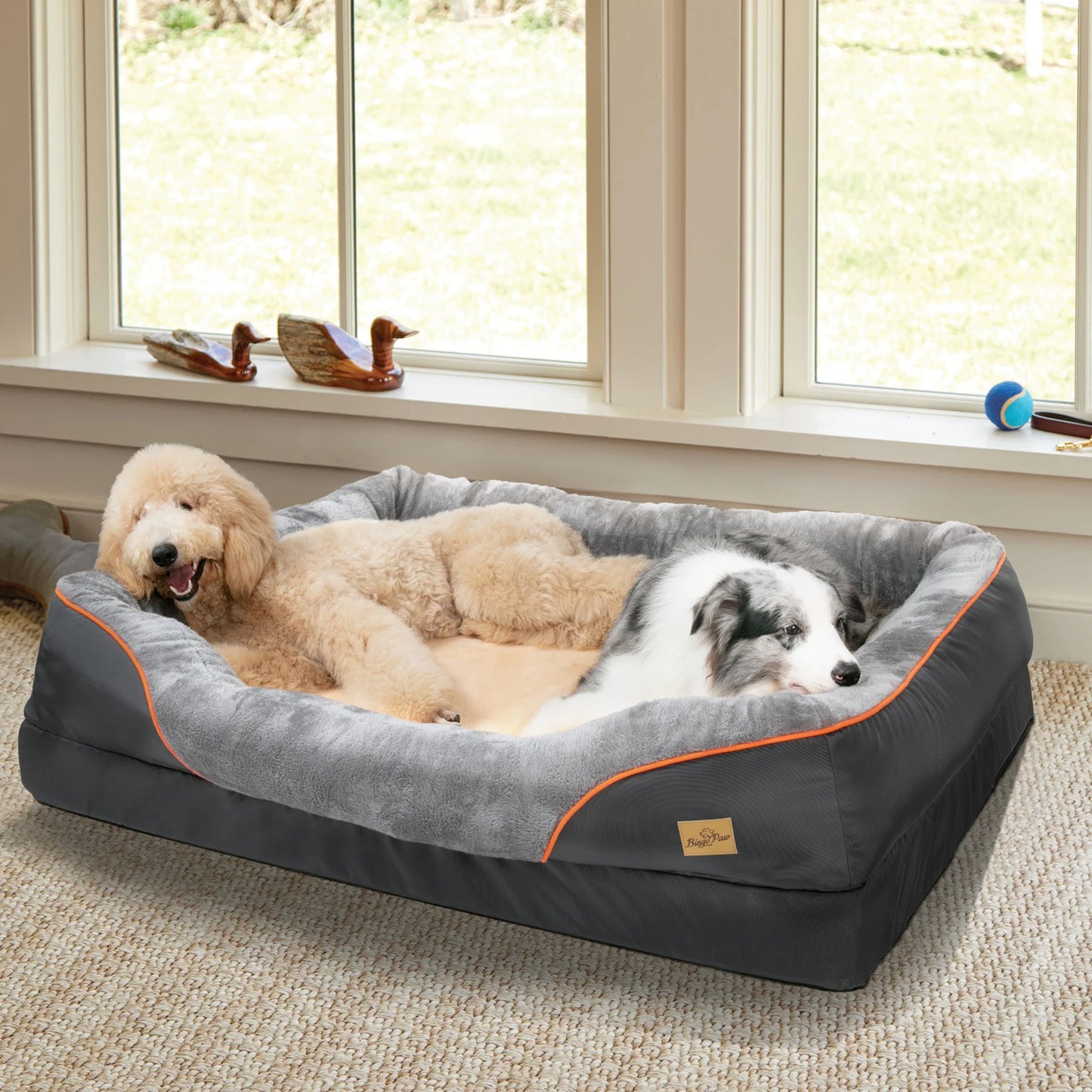 BINGOPAWCN Dog Bed Anti Allergy Warm Fleece Washable Waterproof