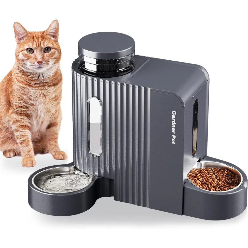 Automatic Gravity Cat Food Feeder and Water Dispenser for Pets