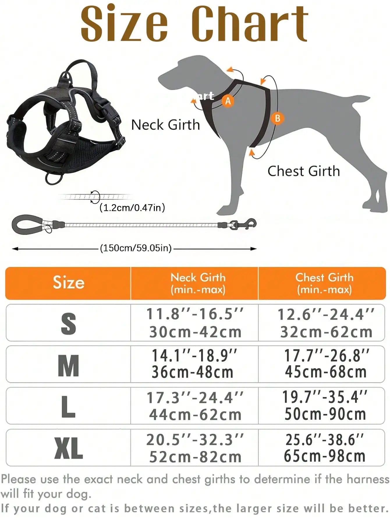 Anti-Pull Dog Harness With Dual Leash Clips, Adjustable Soft Padded Reflective Oxford Vest (No Choking), Easy-Control Handle – Fits All Dog Sizes. Please Check Sizing Before Ordering! (Harness Only, Leash Sold Separately!!)