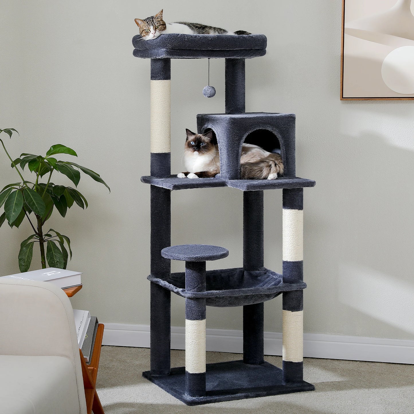 PAWZ Road 5-Level Cat Tree for Indoor Cats With Perch