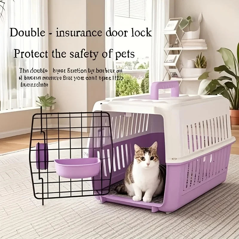 Airline- Portable Pet Carrier for Cats & Small Dogs - Airplane Cabin Crate with Dividers, Sturdy Breathable Travel Carrier, Avai